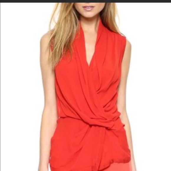 Helmet Lang Silk Wrap Top - Picture 5 of 5